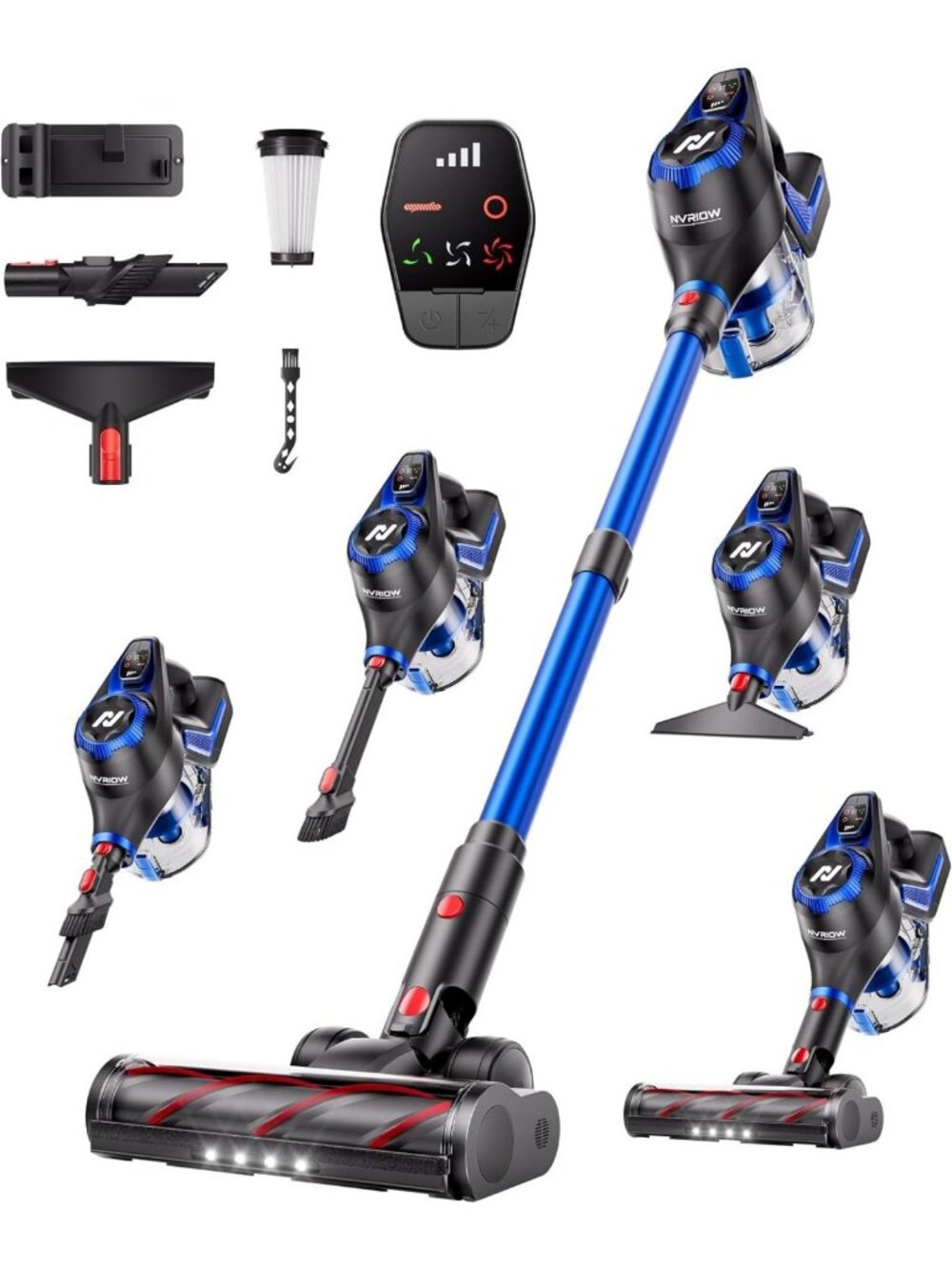 Lightweight Cordless Vacuum Cleaner, 55Kpa Suction, 80min Runtime, LED Display
